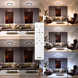 Philips LED Deckenleuchte All-In-One | Schwarz