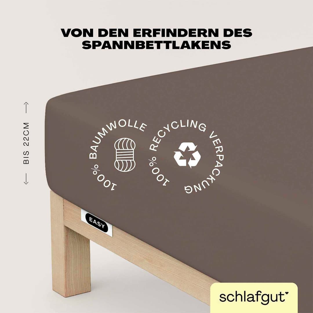 Schlafgut EASY JERSEY Spannbettlaken | Beige