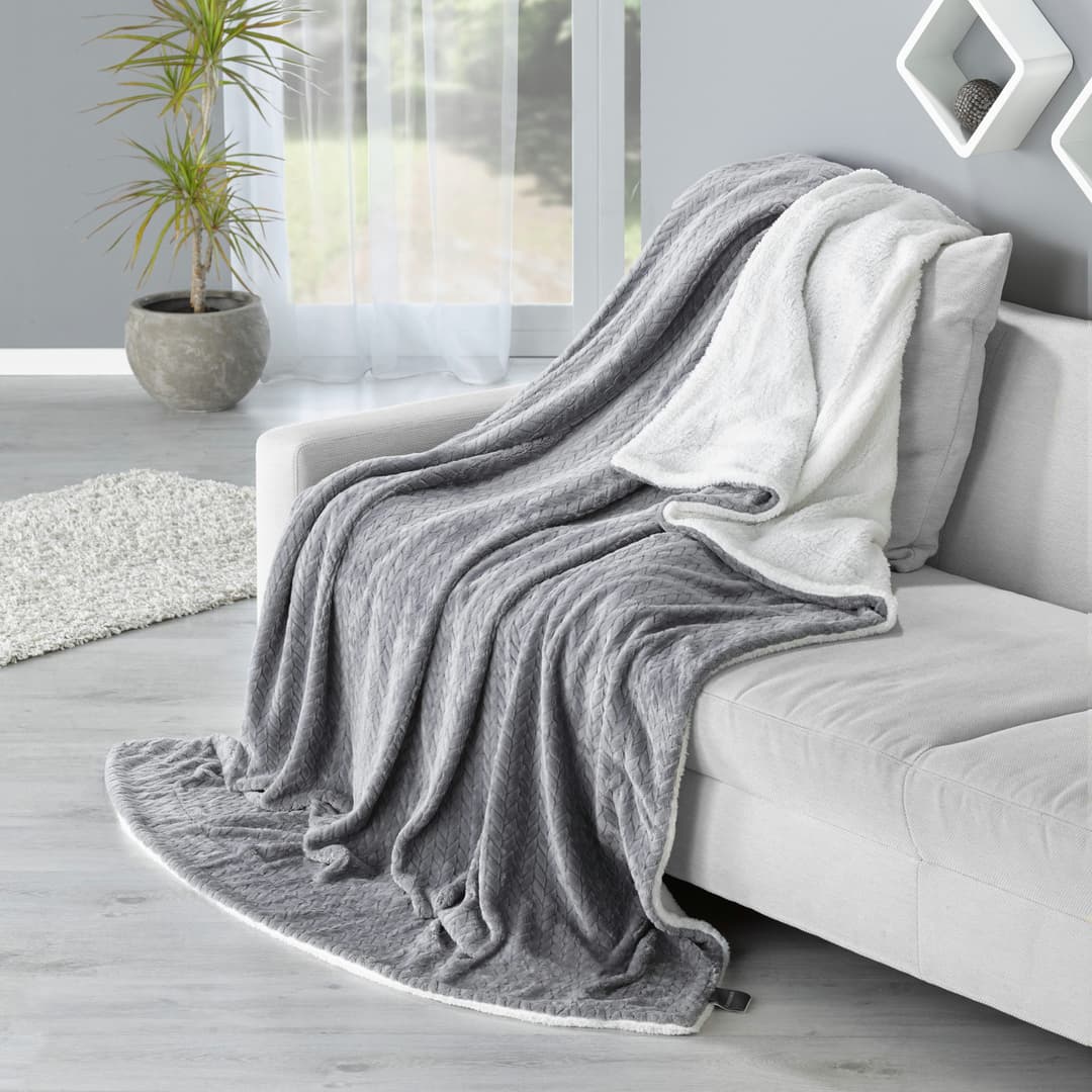 Wohndecke Sherpa-Decke Elsa | Grau