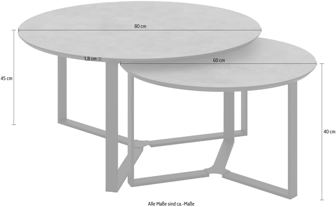 HELA Couchtisch MASSA | Grau