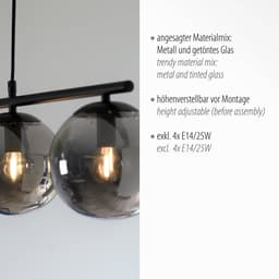 JUST LIGHT Pendelleuchte BIG WIDOW | Schwarz