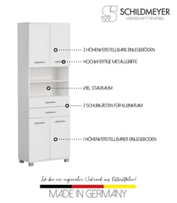 welltime Hochschrank Emmi | Weiß