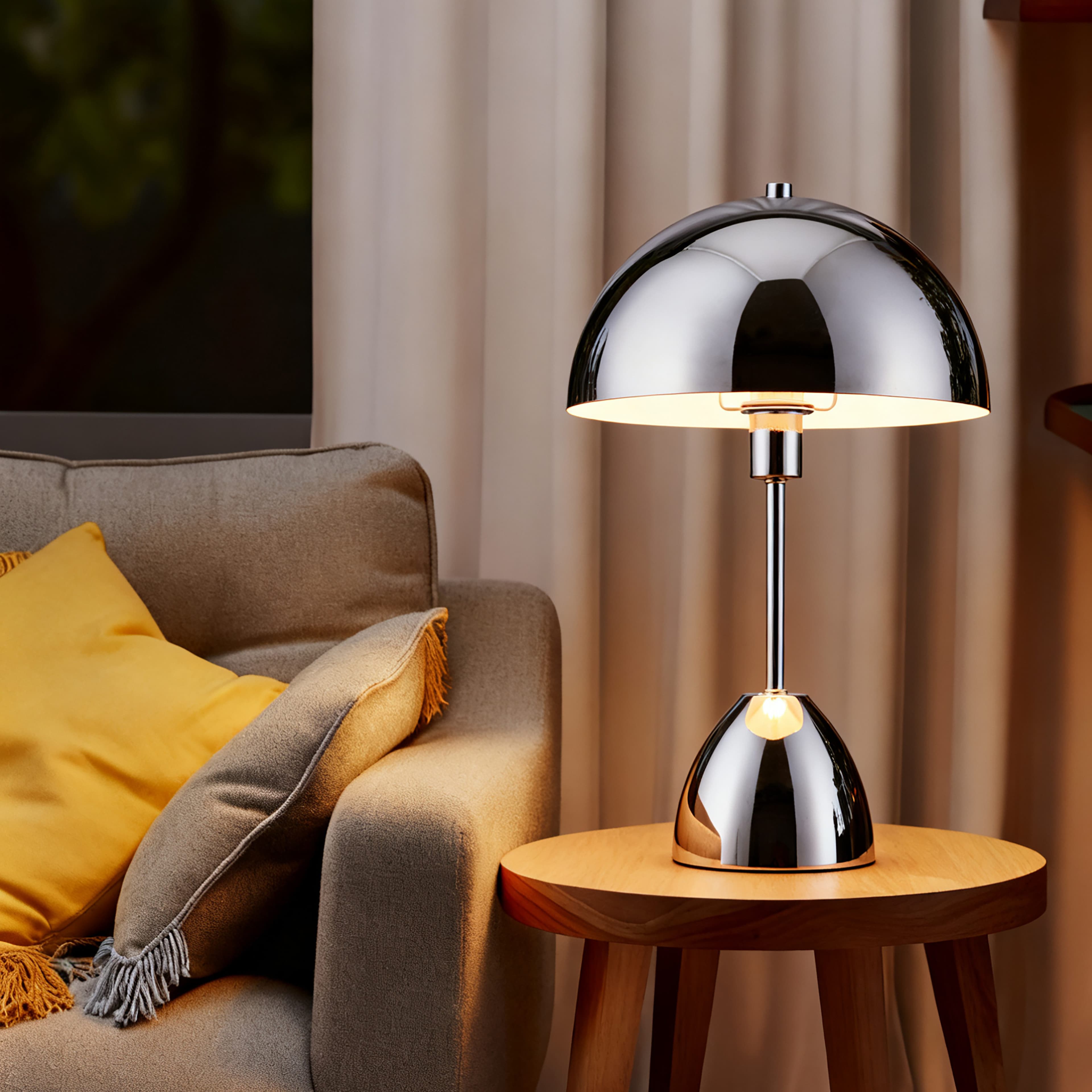 OTTO home Tischleuchte Dorrio Pilzlampe | Silber
