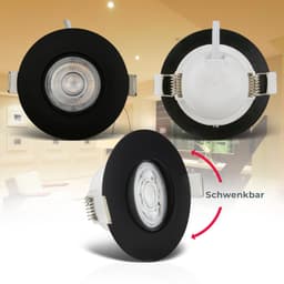 B.K.Licht LED Einbauleuchte 6er Set | Schwarz