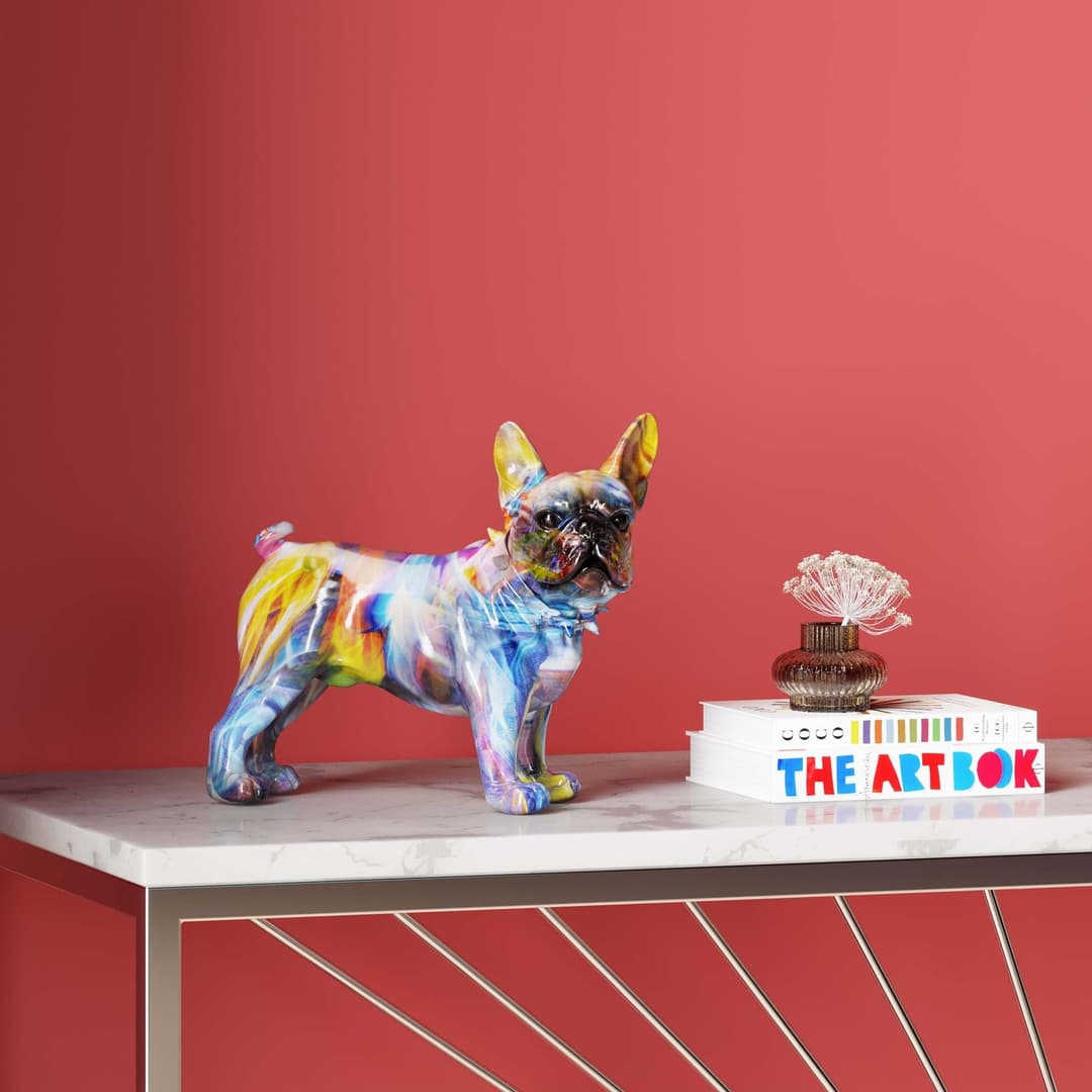 Kare Design Dekofigur Frenchie Bunt 24cm | Mehrfarbig