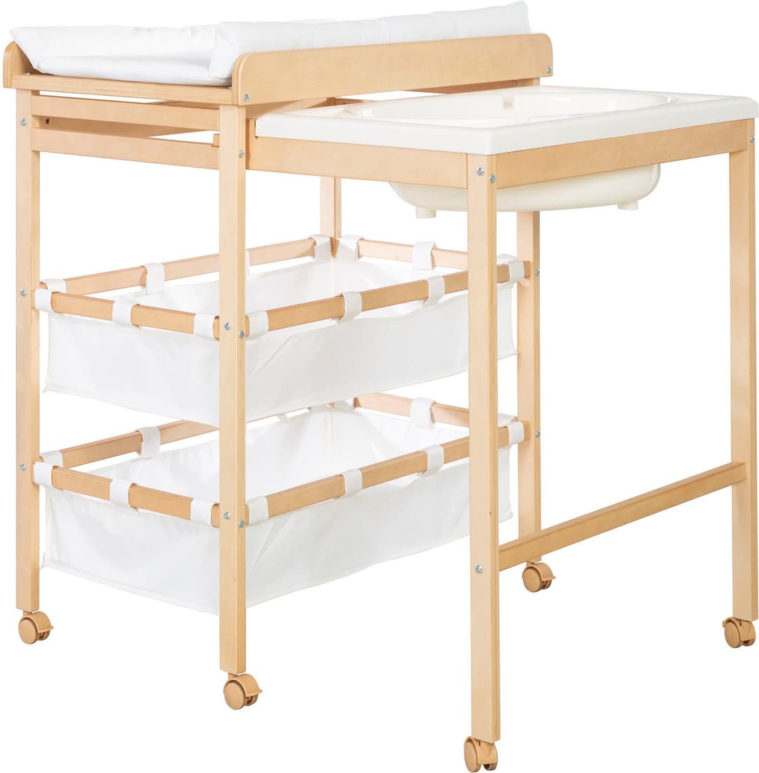 roba® Baby Pool Bade- und Wickelregal | Holztöne