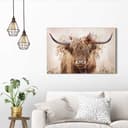Reinders! Wandbild Highlander in Blumen | Braun