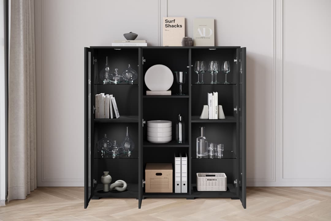 Home affaire Highboard Caro | Schwarz