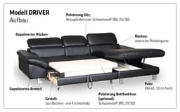 COTTA Ecksofa Driver L-Form | Braun