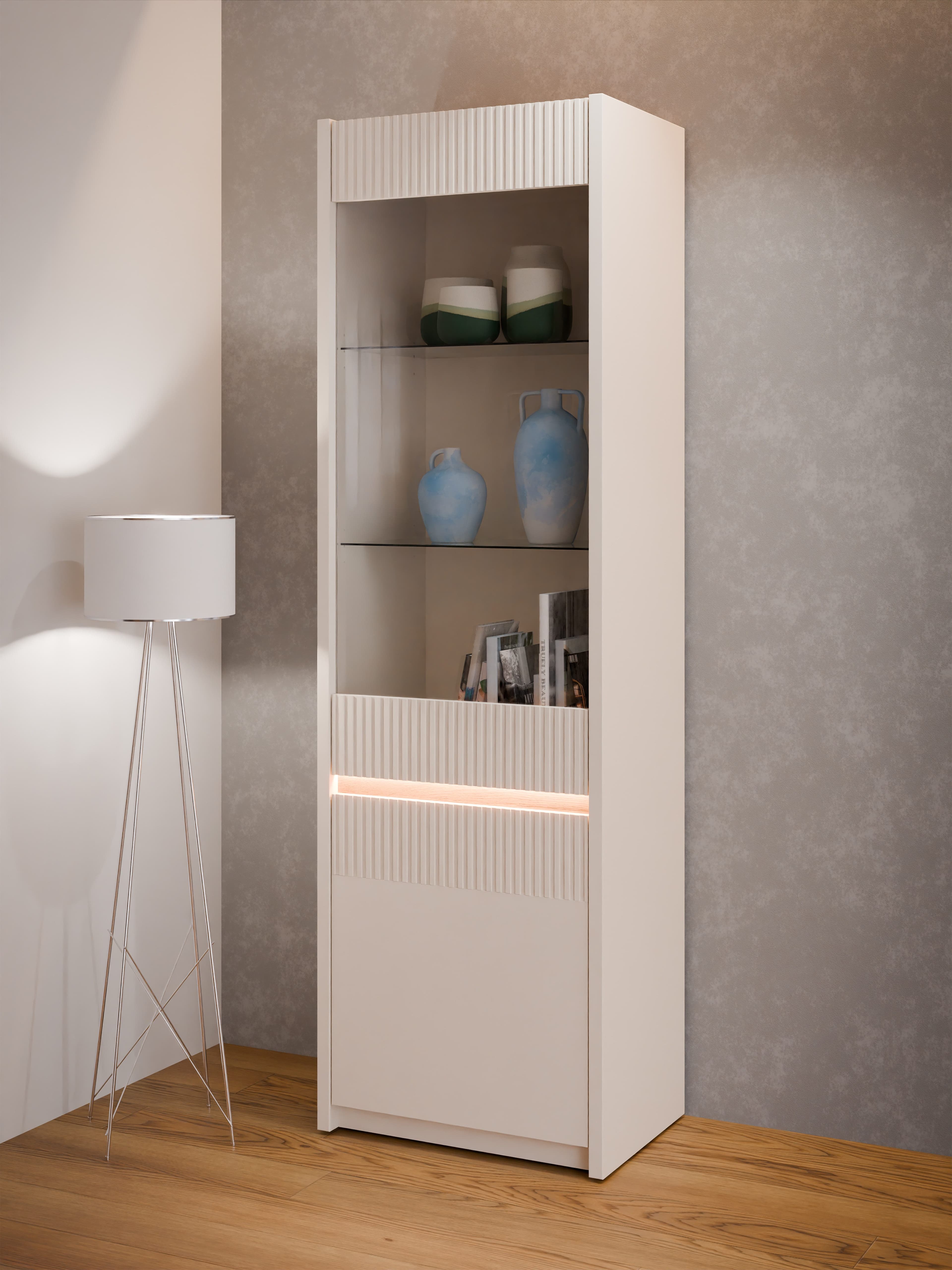 FORTE Oak Squere Vitrine | Beige