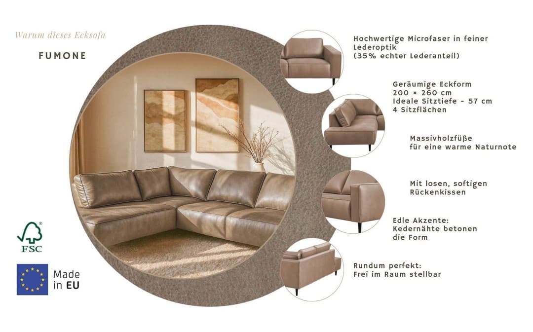 Home affaire Ecksofa Fumone | Beige