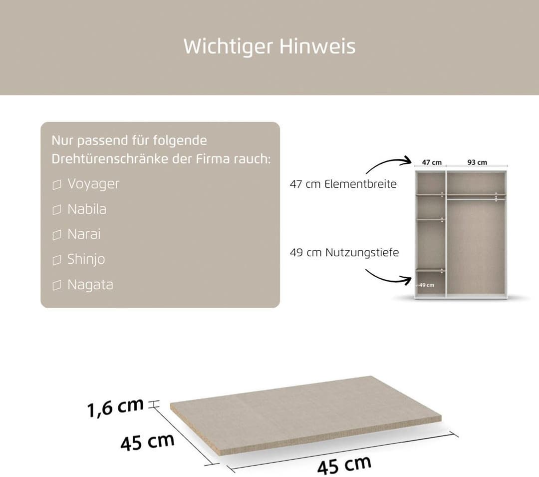 rauch Einlegeboden für Schränke Voyager, Nabila, Narai, Shinjo und