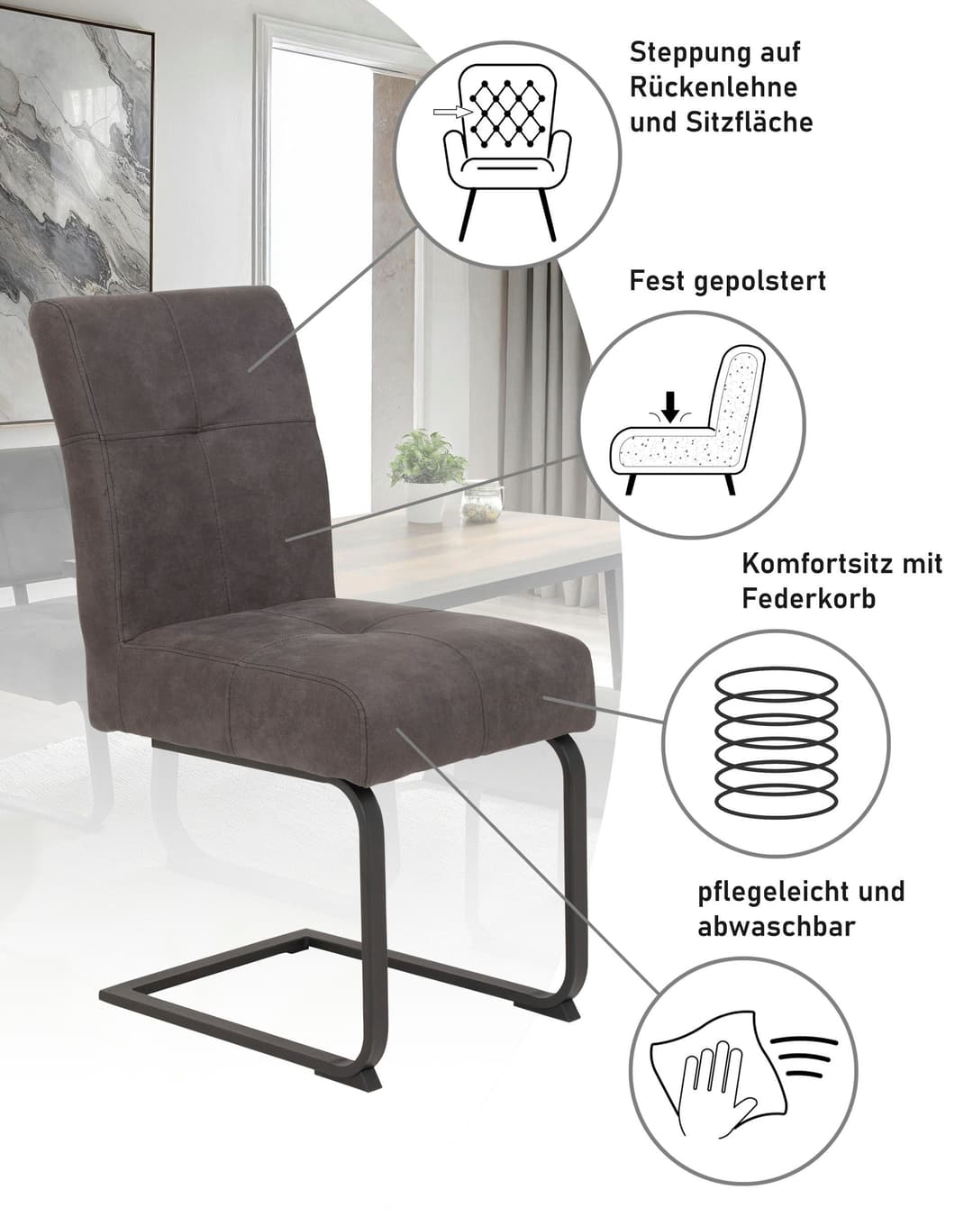 HELA Esszimmerstuhl Luise S | Grau