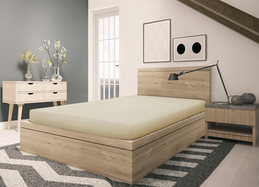 SETEX Spannbettlaken GOTS Feinbiber | Beige