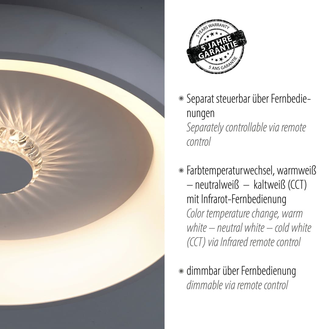 JUST LIGHT Deckenleuchte VERTIGO | Weiß