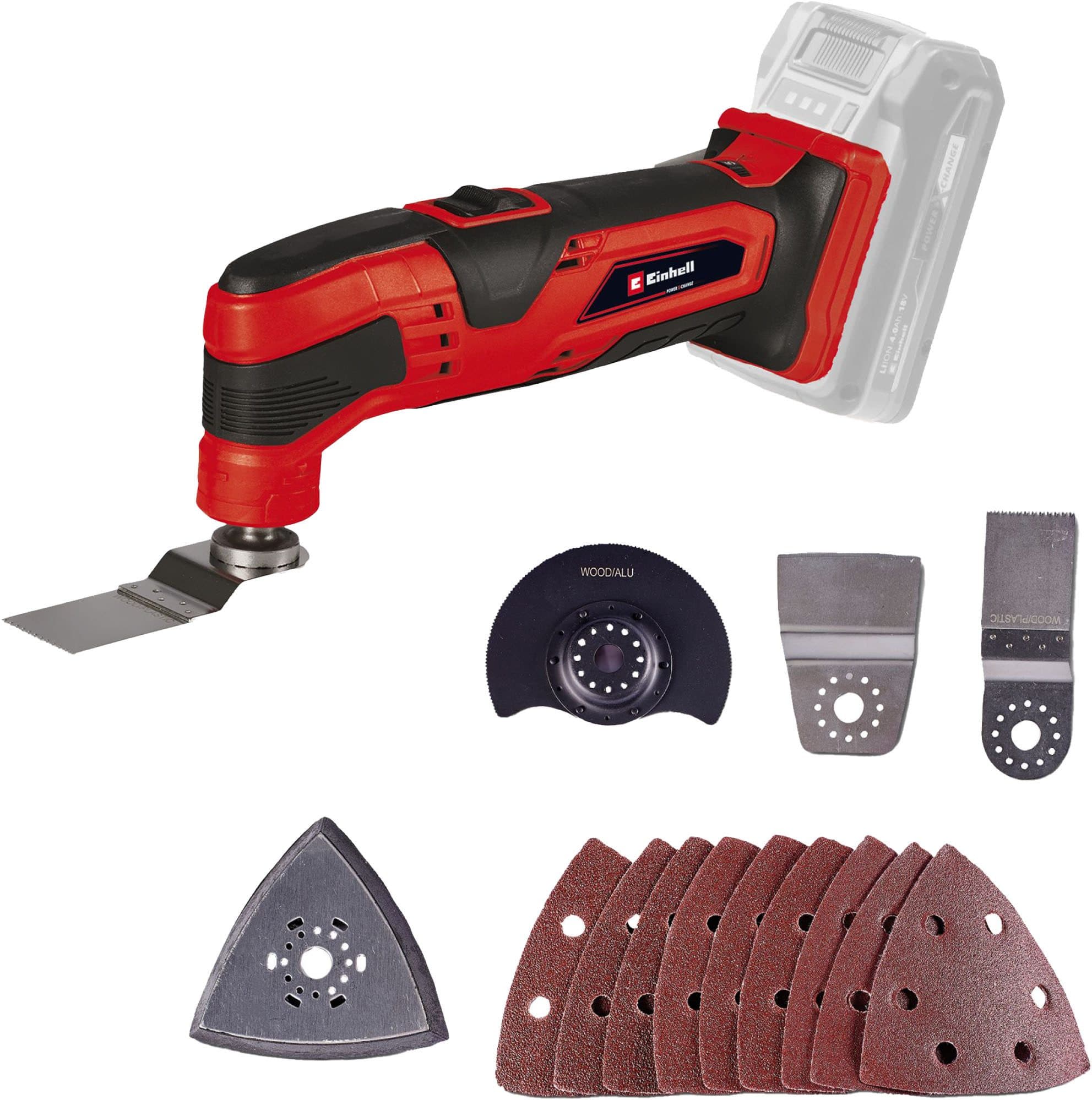 Einhell Akku-Multifunktionswerkzeug TC-MG 18 Li-Solo | Rot