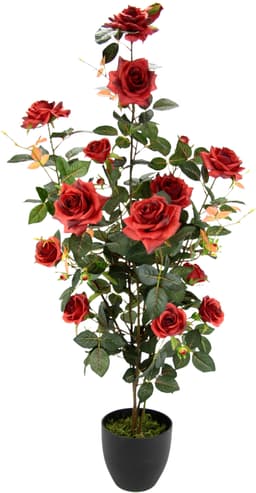 Kunstbaum Rosenbusch im Topf | Rot