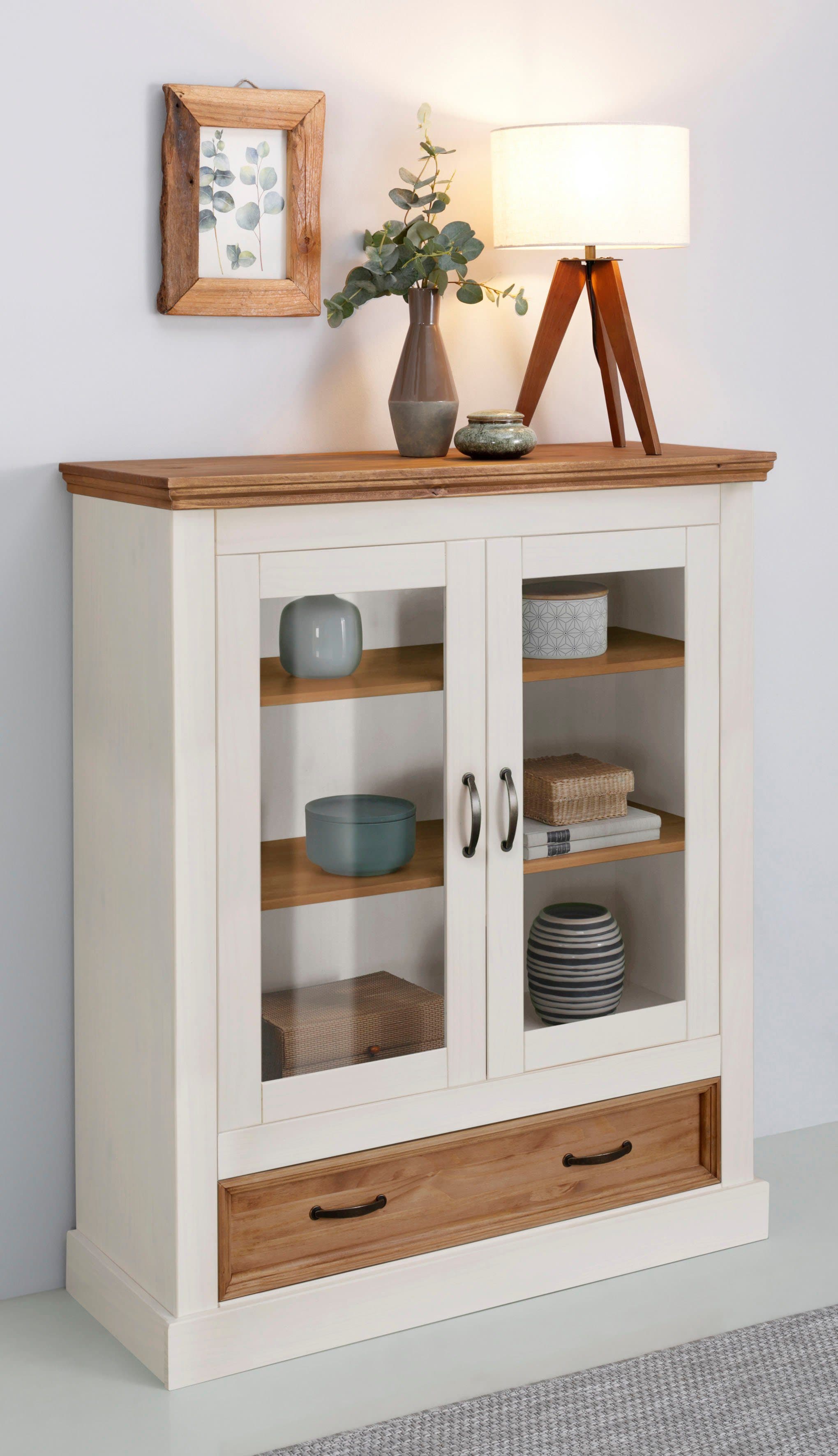 Vitrine Selma Highboard | Weiß