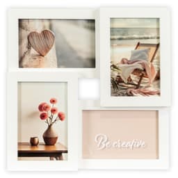 queence Bilderrahmen Collage Rahmen 3D Holz | Weiß
