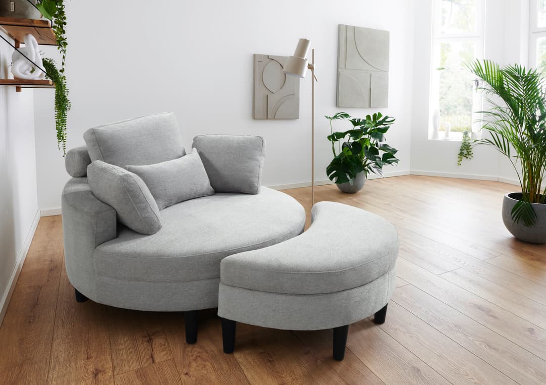 ATLANTIC home collection Loveseat Ravi Sessel | Grau