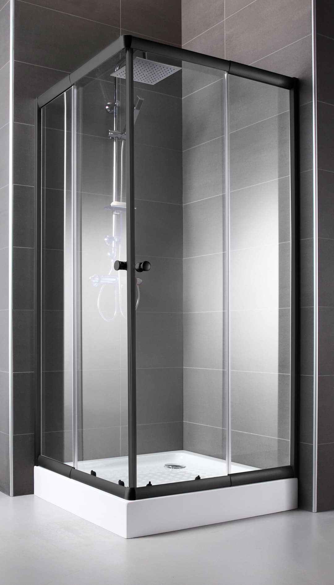 welltime Eckdusche Trento | Schwarz