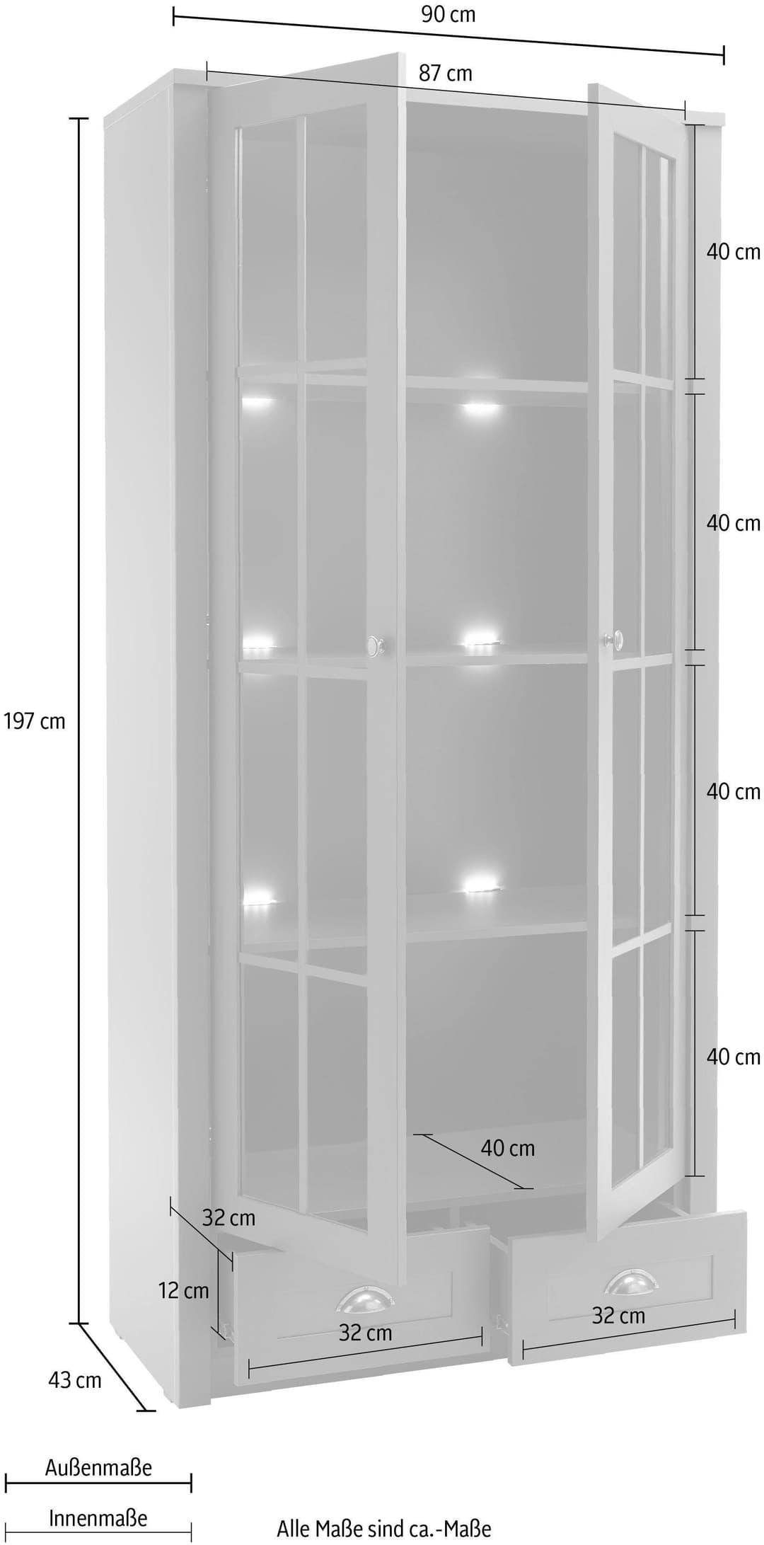 Home affaire Vitrine Ascot | Grün