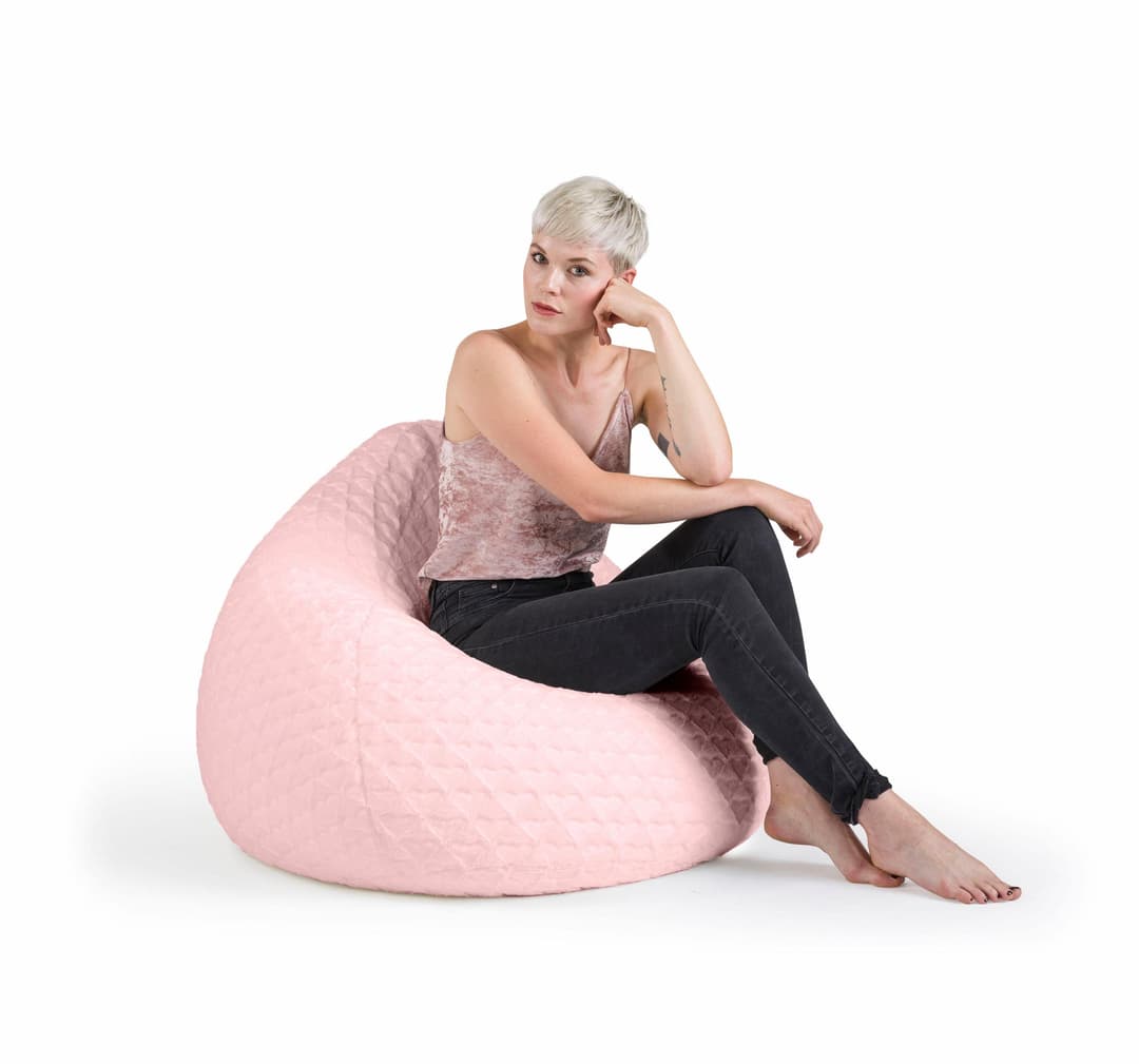 Sitting Point Sitzsack FLUFFY HEARTS XL | Rosa