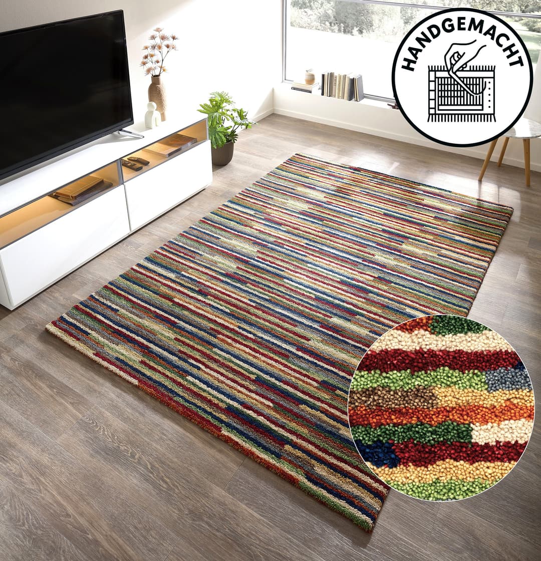 THEKO Wollteppich Gabbeh Multi | Mehrfarbig