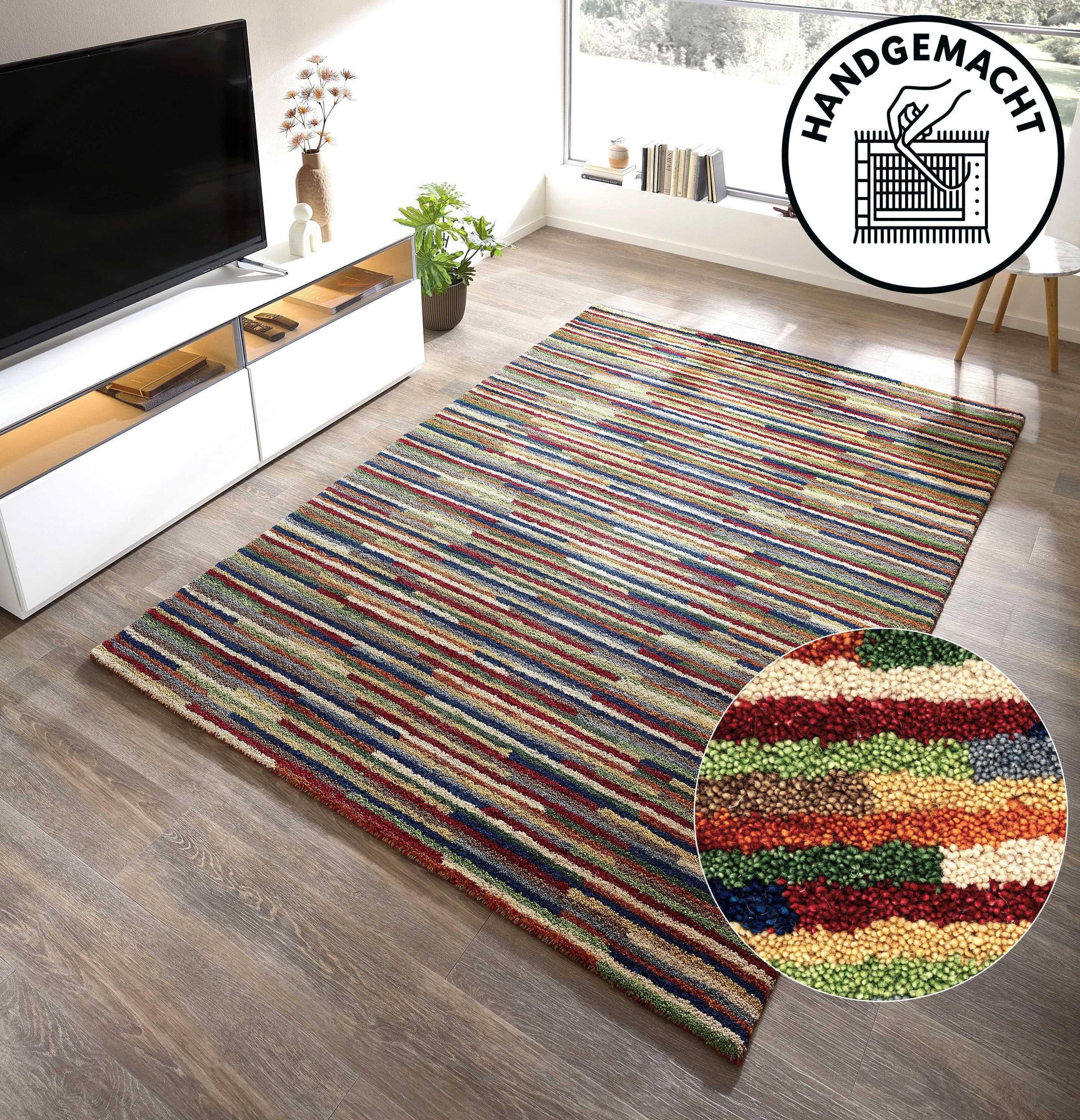 THEKO Wollteppich Gabbeh Multi | Mehrfarbig
