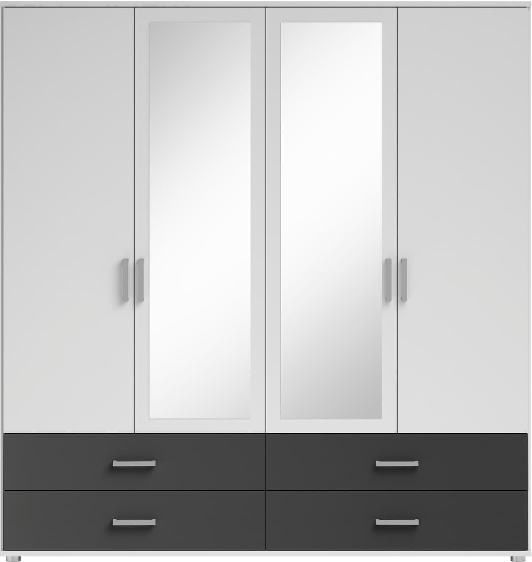 Schlafkontor Drehtürenschrank Ivar Kleiderschrank mit Spiegel