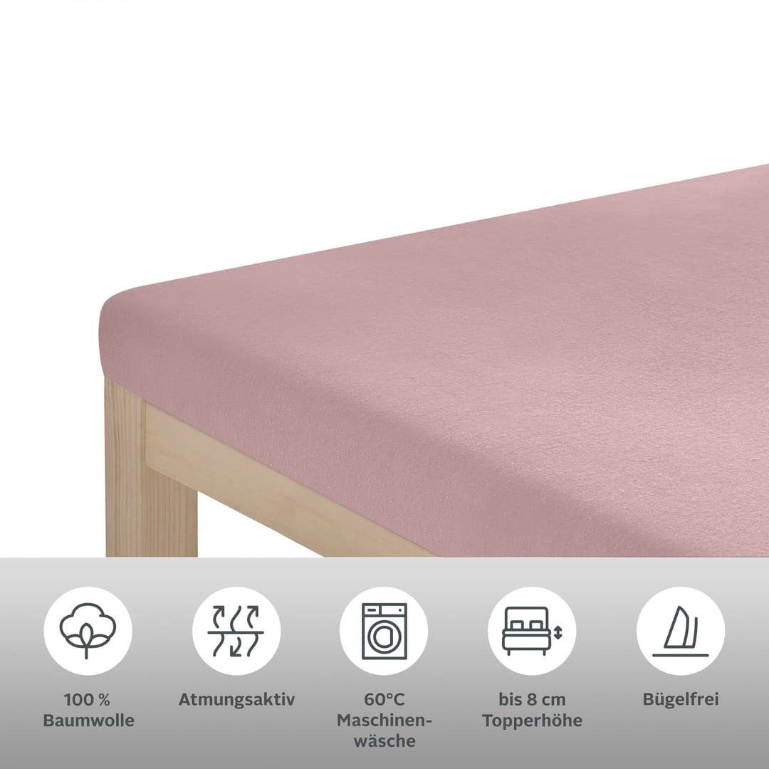OTTO home Spannbettlaken Physalis Topper COMFORT | Rosa