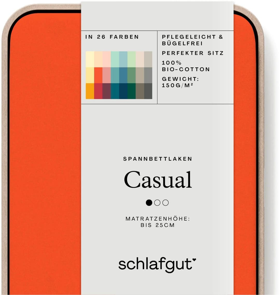 Schlafgut CASUAL Spannbettlaken | Rot