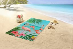 good morning Strandtuch Flamingo | Mehrfarbig
