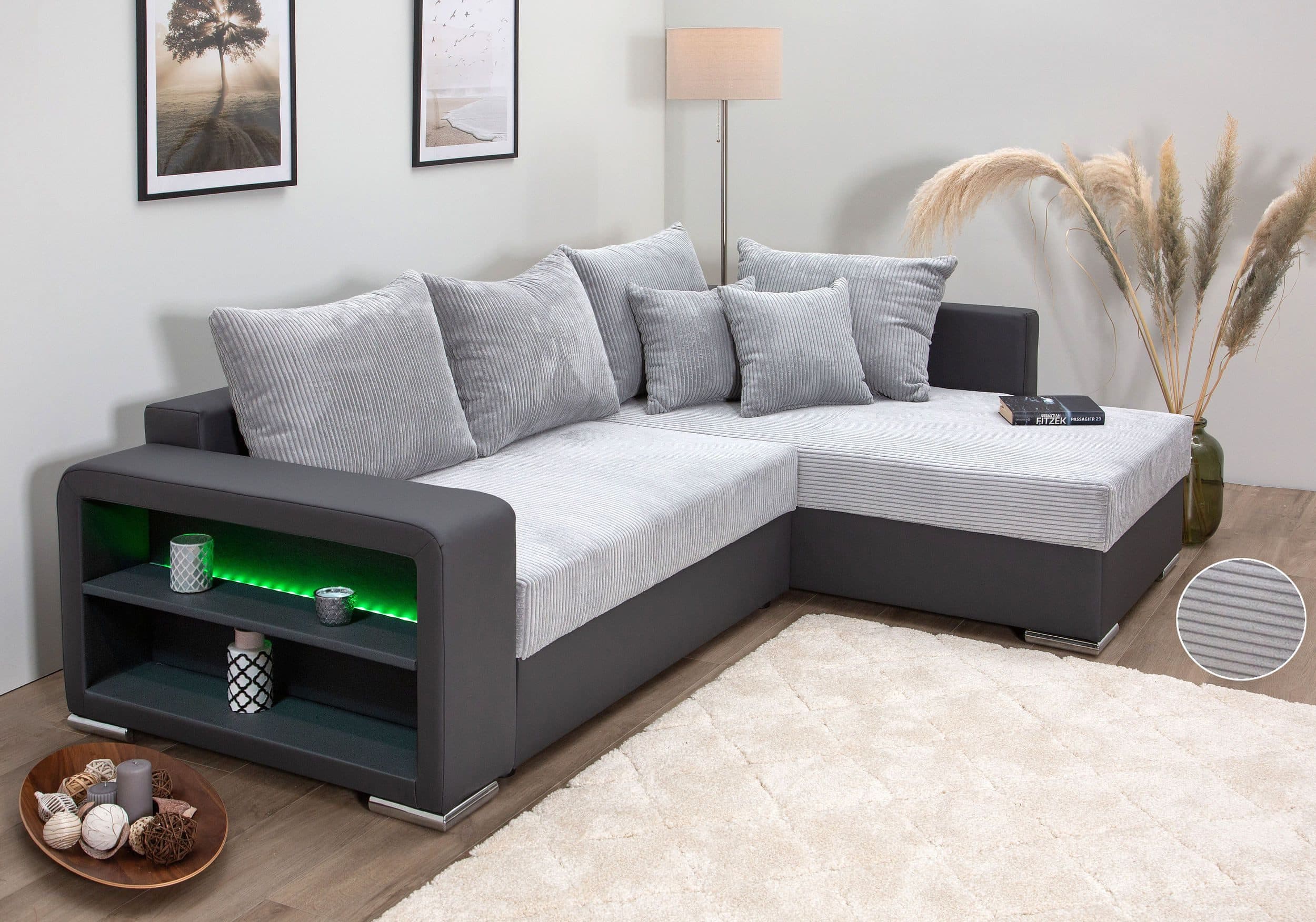 COLLECTION AB Ecksofa John L-Form | Grau