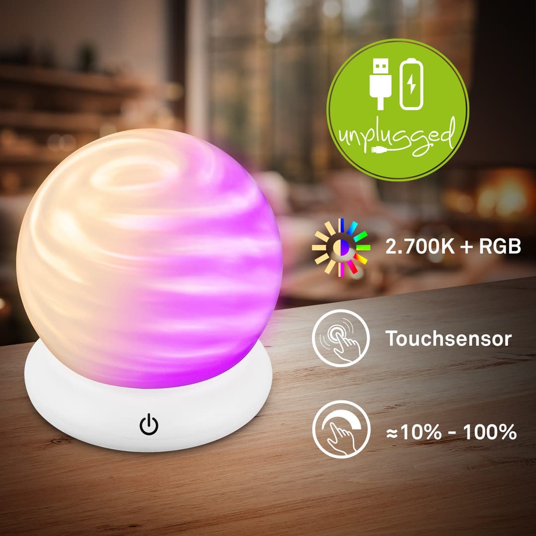 Briloner Leuchten LED Tischleuchte LUSTRO | Weiß