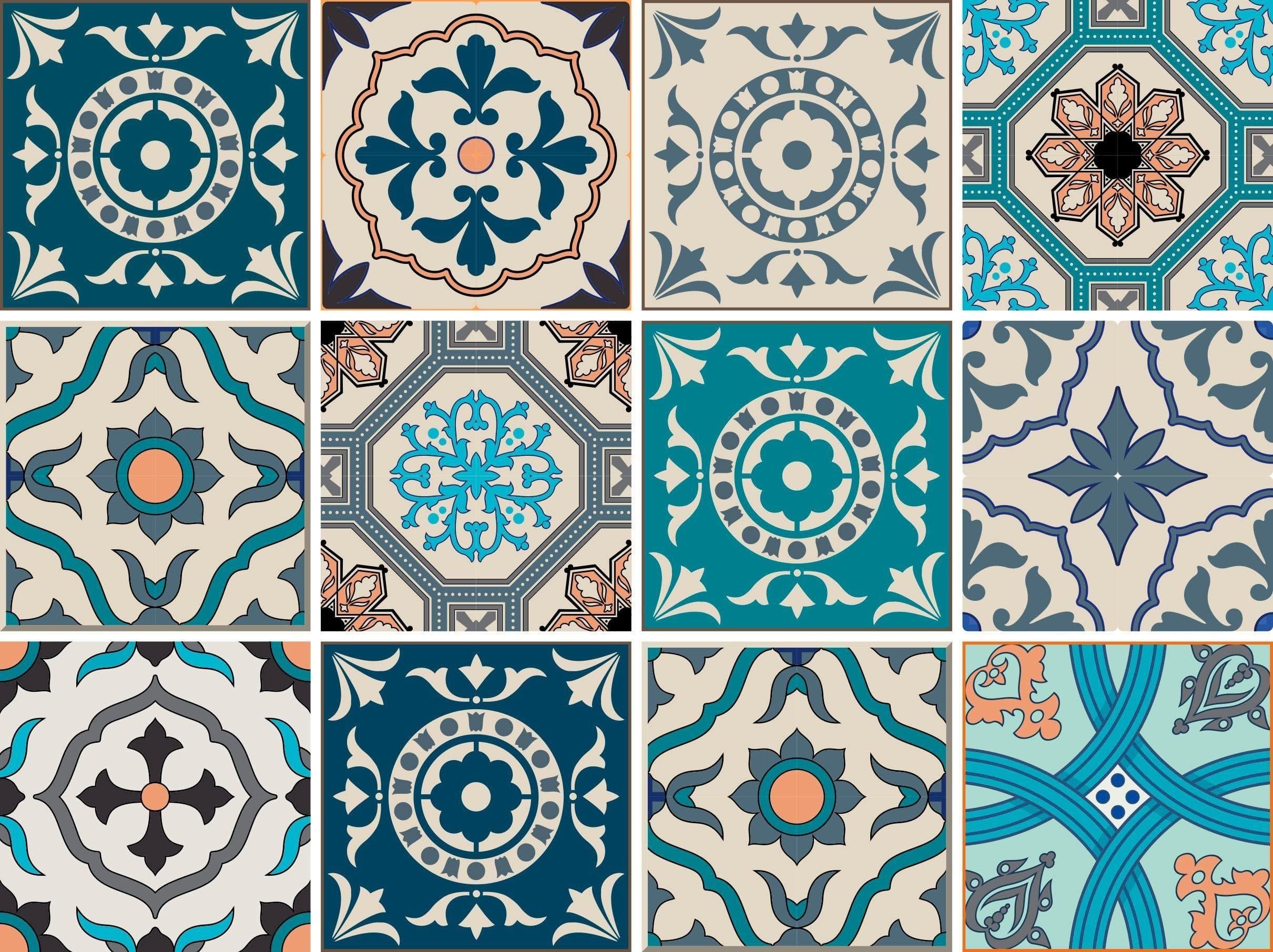 Home affaire Fliesenaufkleber Ornamente | Mehrfarbig