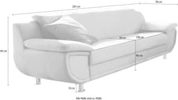 TRENDMANUFAKTUR 3-Sitzer Rondo | Grau