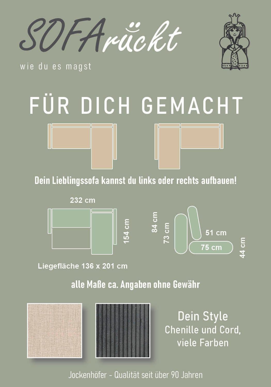 Jockenhöfer Gruppe Ecksofa Venezia L-Form | Grau