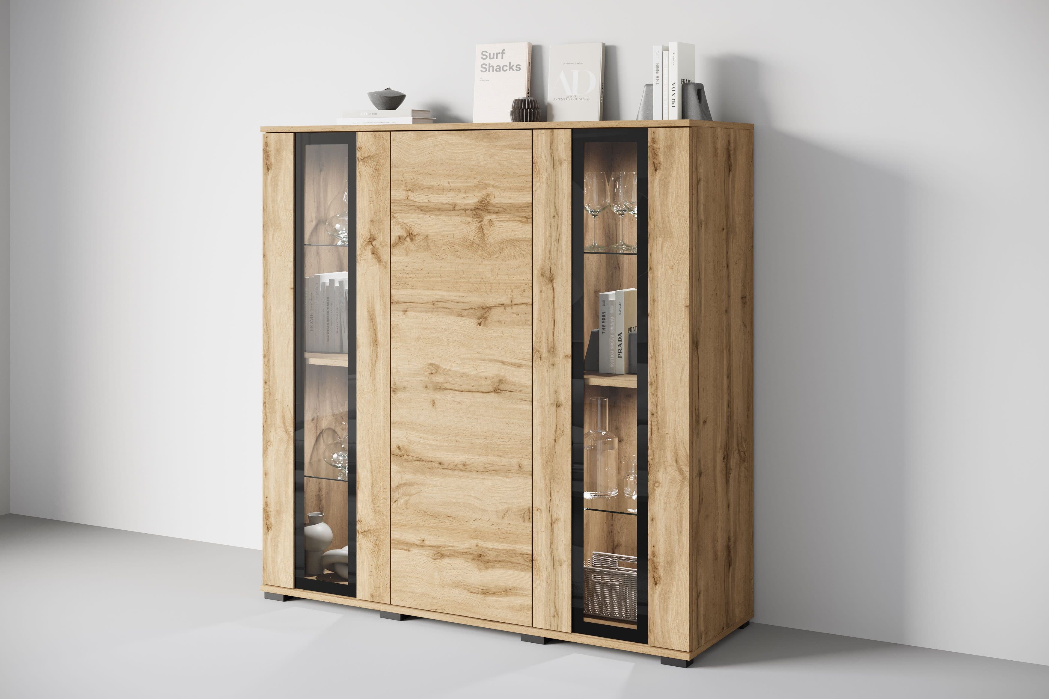 Home affaire Highboard Caro | Holztöne
