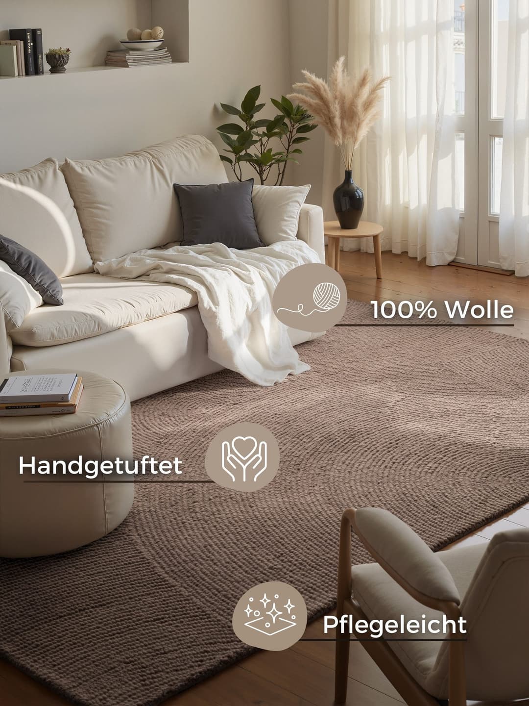 HANSE Home Wollteppich Calmio | Beige