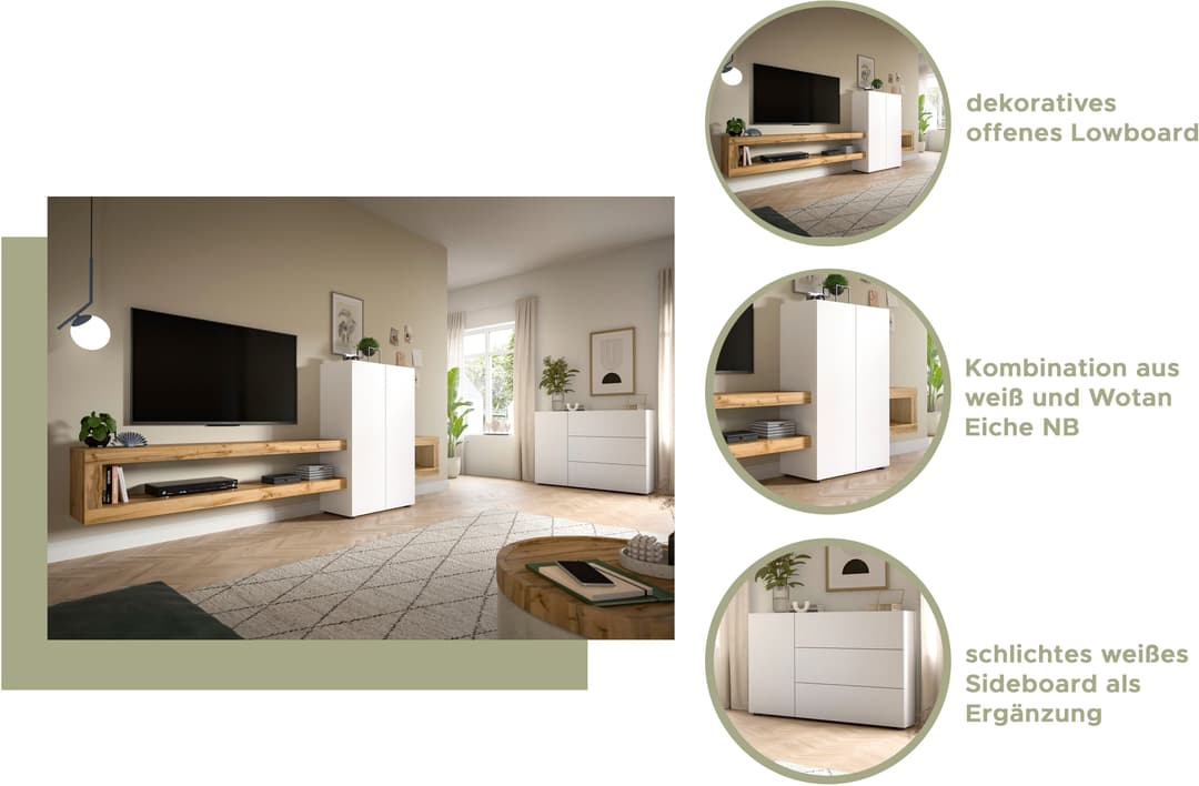 Home affaire Lowboard Zolder | Mehrfarbig