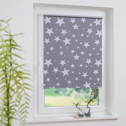 Seitenzugrollo Druck Sterne | Grau