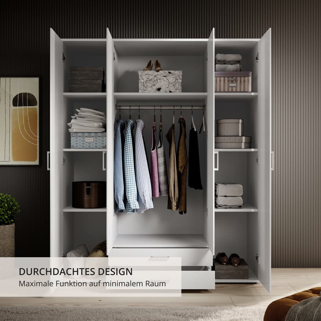 Schlafkontor Kleiderschrank Karl | Weiß