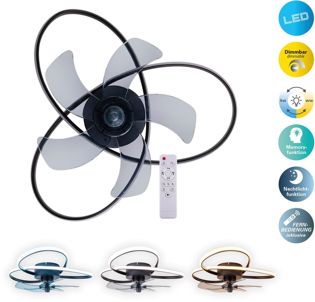 OTTO home LED Deckenleuchte Aerris | Schwarz