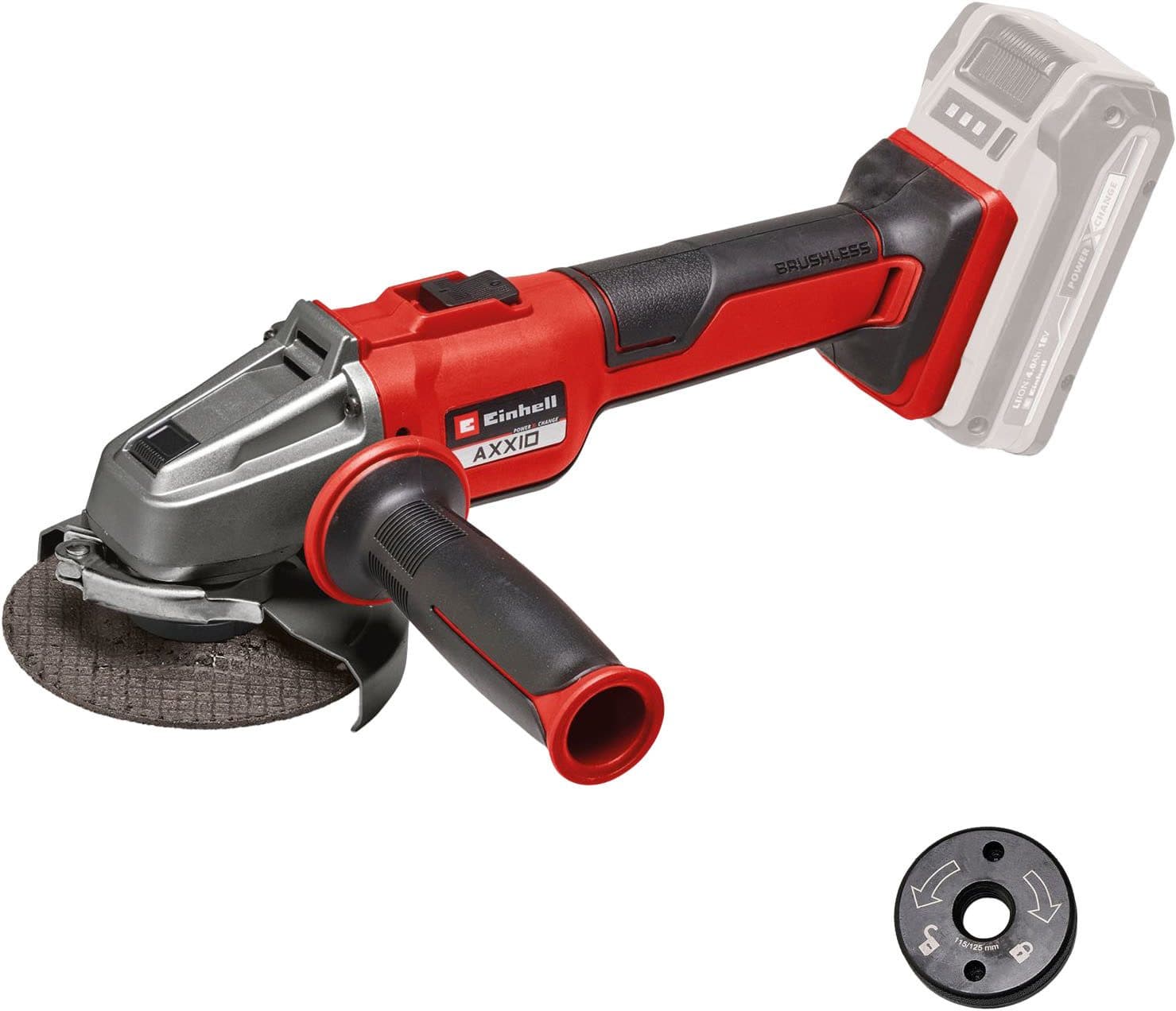Einhell Akku-Winkelschleifer AXXIO 18/115 Q | Rot