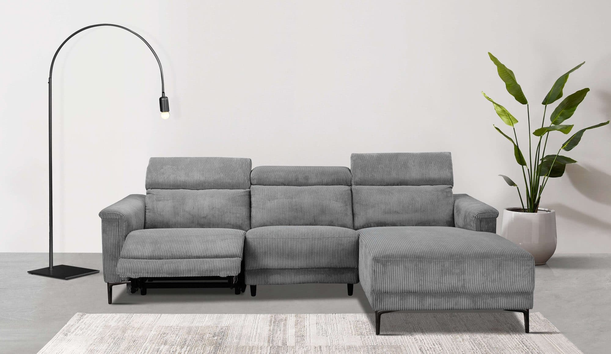 OTTO home Ecksofa LUND Cord | Grau