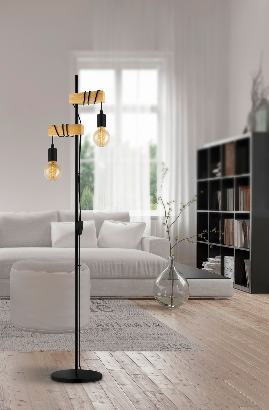 EGLO Stehlampe TOWNSHEND | Schwarz
