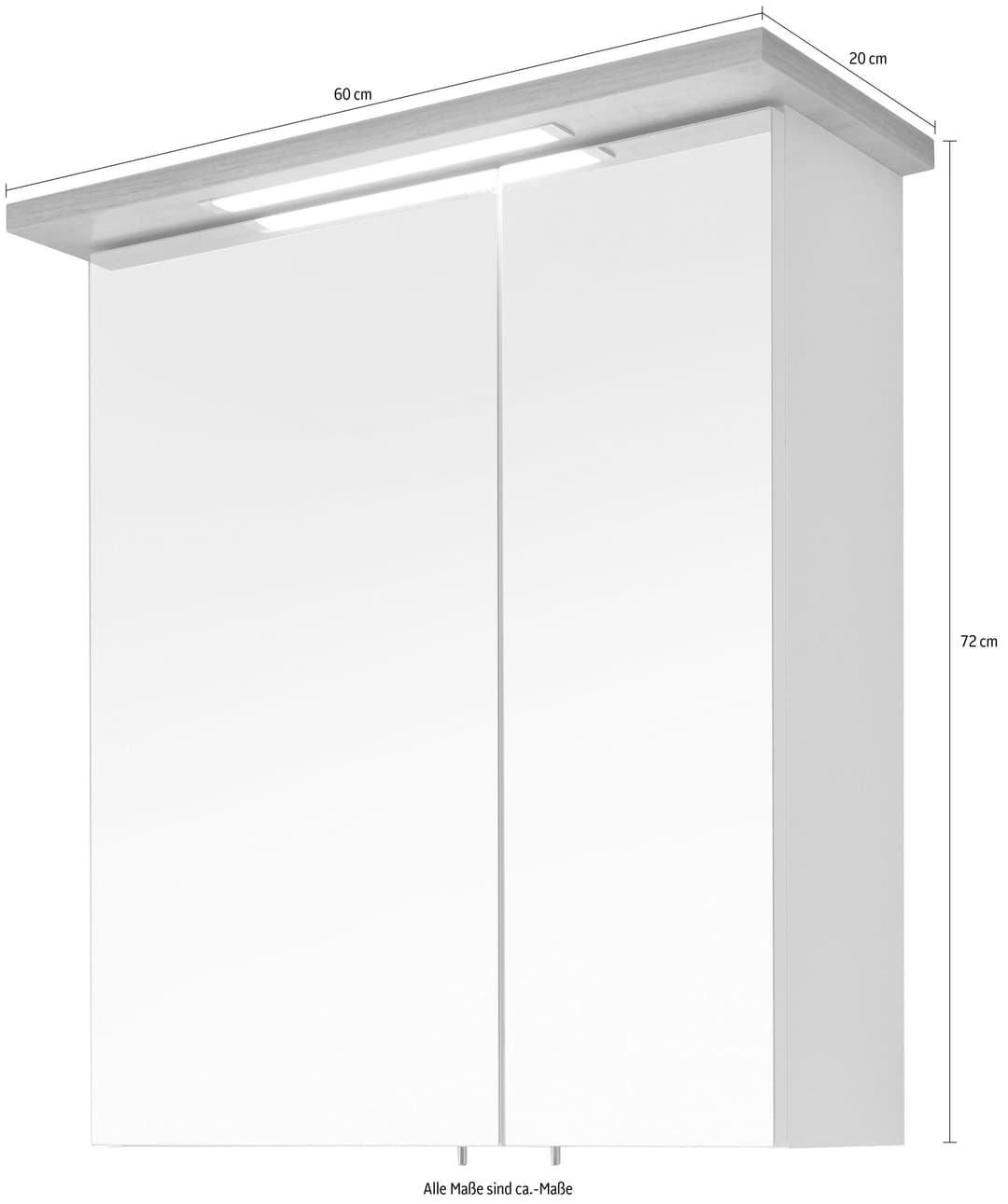 Saphir Quickset 923 Spiegelschrank | Weiß