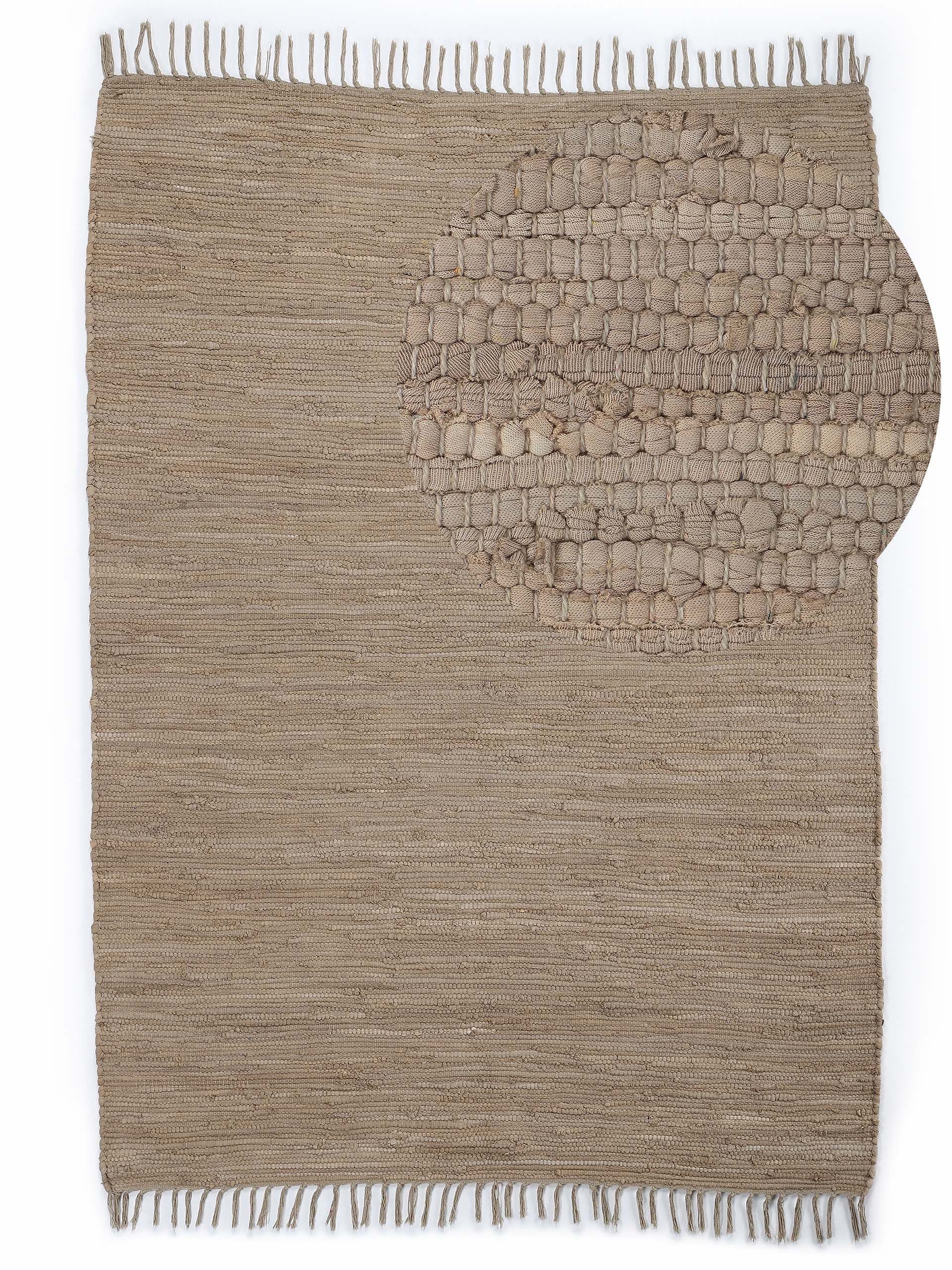 carpetfine Teppich Kelim Chindi uni | Braun