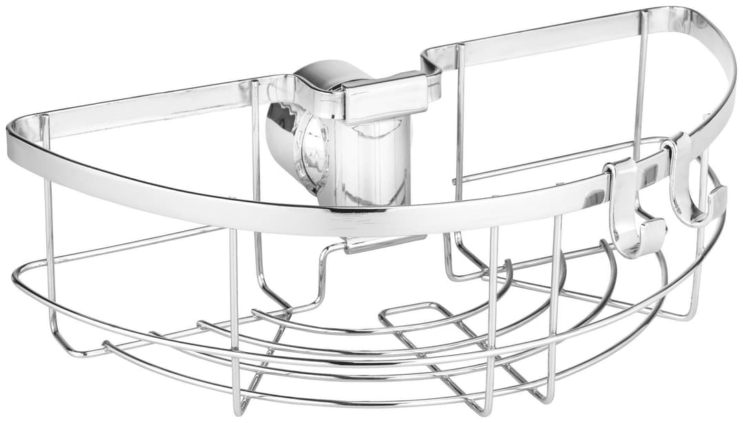 WENKO Duschablage Duschstangencaddy Floresta Rund | Silber